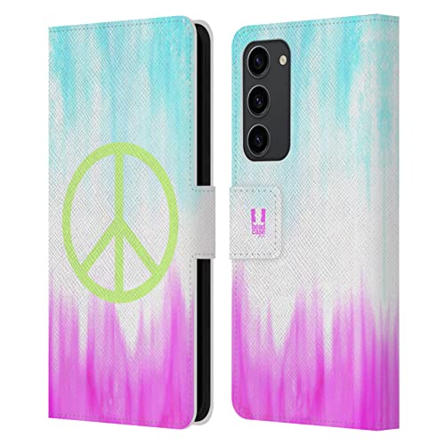 Étui portefeuille en cuir Samsung Galaxy S23+ 5G Head Case Designs motif paix cravate