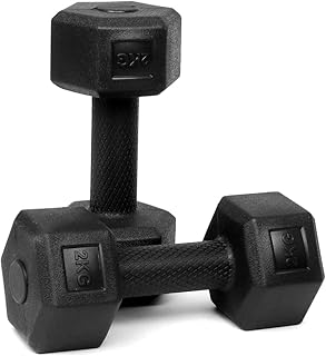 FitBox Sports 8kg Exlusive Octa PVC Dumbbells (4kg x 2) Black