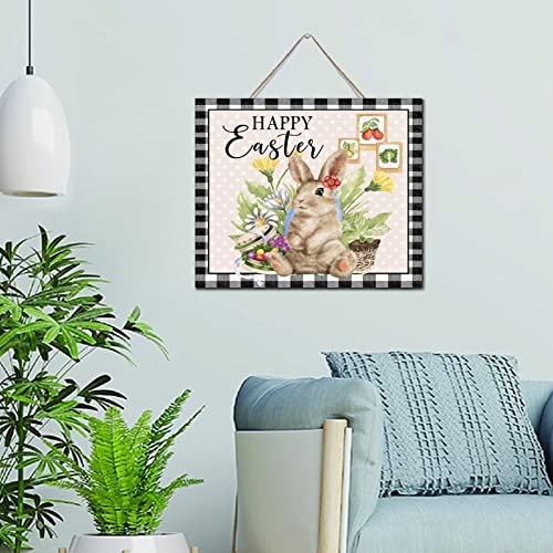 Décoration de Pâques rustique en bois à motif végétal