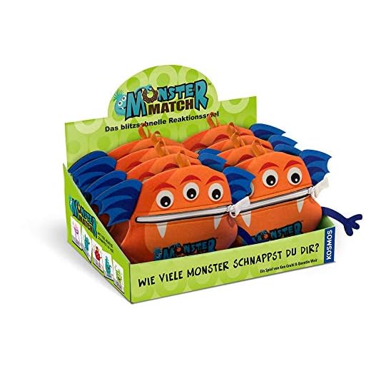 Ravensburger Mitbringspiele 23082 - Schoko Hexe 3 KOSMOS - Monster Match, Wie viele Monster schnappst du dir? Deutsche Version. Das blitzschnelle Reaktionsspiel, lustiges Kartenspiel für Kinder ab 6 Jahren, mit praktischer Monster Tasche
