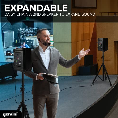 Image of Gemini UHF Wireless Microphone System - Dual Lavalier & Headset Mics with Bodypack, USB Rechargeable Receiver, 50m Range, Cardioid Pattern for Teaching, Streaming, Karaoke & Events (GMU-HSL100)