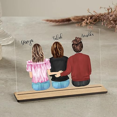 Image of Customized Acrylic Plaque for Bestie | Gift for Besties | Name Gift for Best Friend (Design 5)