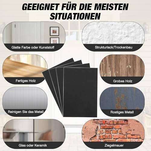 Scettar 12 Stück Selbstklebend Schaumstoffplatte, 1mm Moosgummi Selbstklebend Platte, Schwarzes EVA Moosgummi Platten,Möbel Stoßdämpfung Und Schalldämmung Hartschaumplatte (21cm*30cm) (1mm)