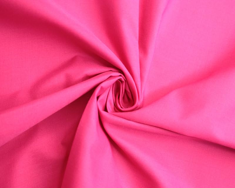 Needleberry Polycotton Fabric - Metre x 112cm - 80% Polyester 20% Cotton - Lightweight Durable Material for Sewing, Crafts & Dressmaking (Cerise, 3 Meters)