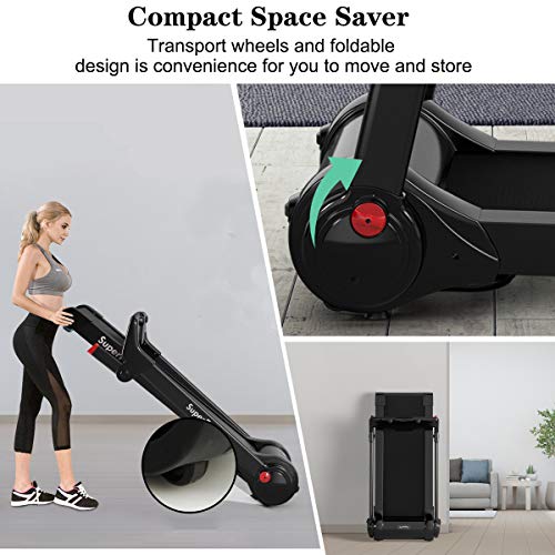 Image of GYMAX Folding Treadmill, 3.0HP Free Installation Running Machine with Bluetooth Speaker, HD Touch Screen Monitor, Smart APP Control, Silent Jogging Walking Machine for Home Office