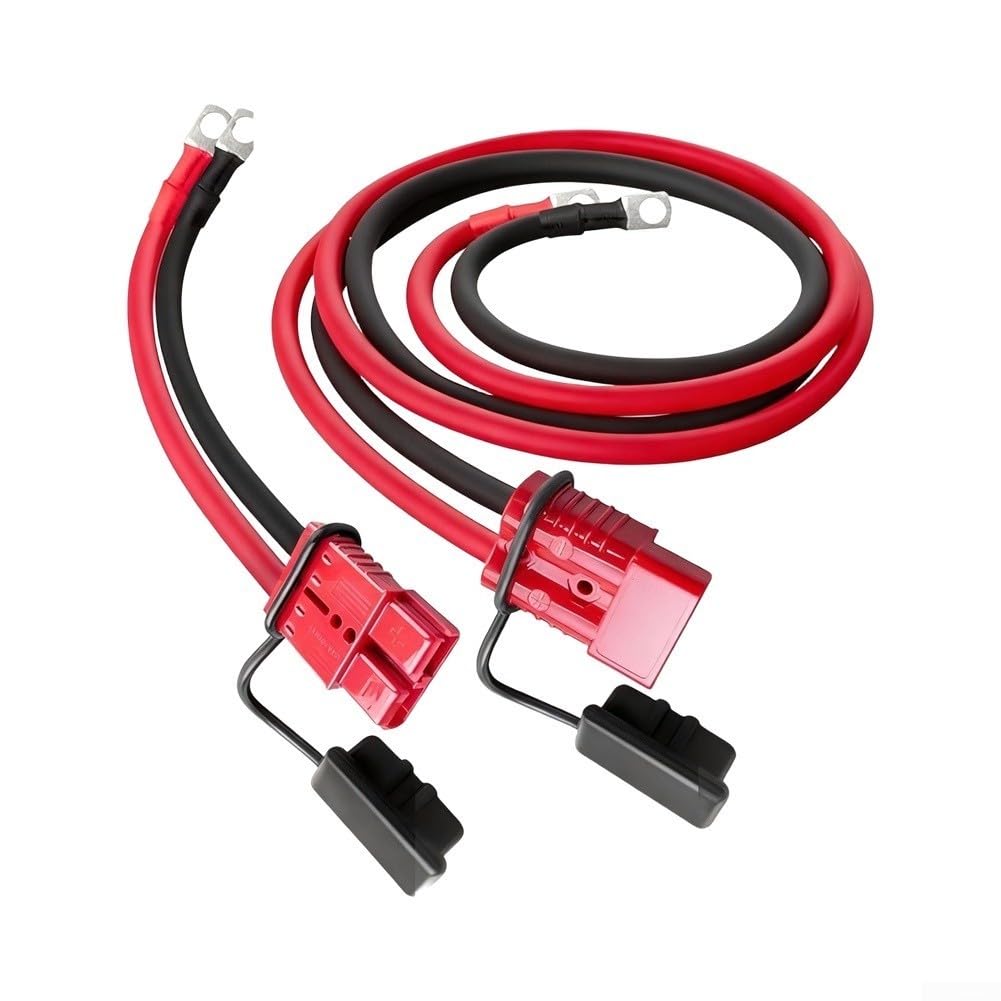 Winch Stromkabel 4AWG 7FT Wetterfest Hohe Strombelastung Kupfer Versilbert Winchkabel 4AWG 7FT für robuste Verbindung Offroad Winchkabel 4AWG 7FT Für Landmaschinen Anhänger Stromkabel 7FT 4AWG Mit