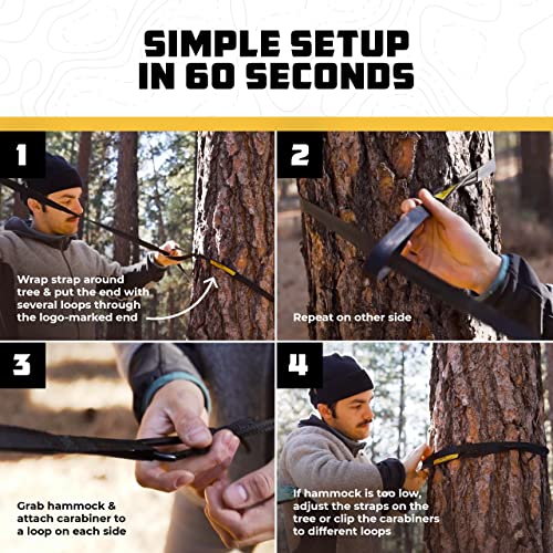 Image of Wise Owl Outfitters Camping Hammock - up to 500lbs Portable Hammock with Tree Straps - Travel, Backpacking, Hiking, Outdoors Camping Gear - Single or Double