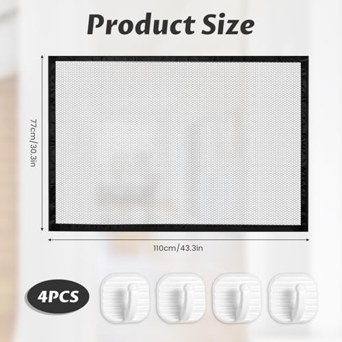 2 Stück Absperrgitter Hund Treppenschutzgitter Ohne Bohren, Treppenschutzgitter Ausziehbar, Türschutzgitter Ohne Bohren 110×70CM, mit 8 Klebehaken, geeignet für den Innen- und Außenbereich