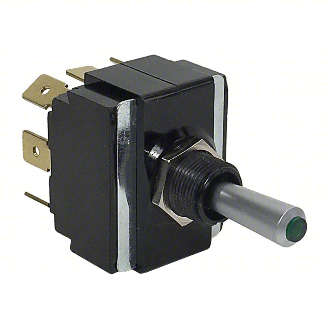 Replacement for LT-2561-603-012 Carling On-Off-On Green Lit Tip Double Pole Toggle Switch