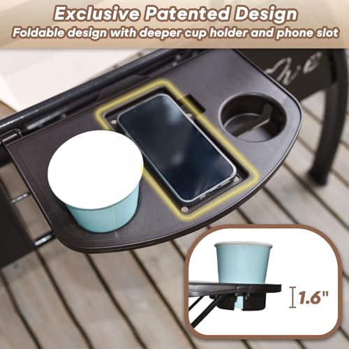 Image of ZZW 3 Seat Outdoor Porch Patio Swing with Stand 800lbs 2-in-1 Convertible Swing Bed with Adjustable Canopy & Removable Cushion for Yard Garden Deck (Khaki, Square Tube)