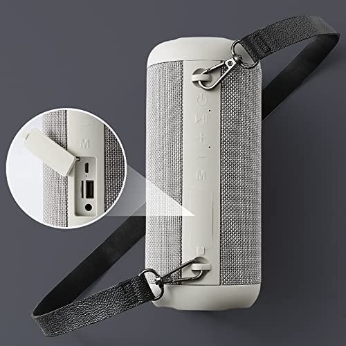 Altavoz Bluetooth portátil, 30 W altavoz Bluetooth 5.0 doble controlador con función HD estéreo, altavoz Bluetooth impermeable IPX6 30 h Playtime micrófono incorporado soporte radio FM, AUX, TF - imagen 2