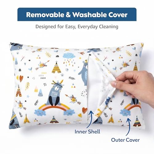 Image of a baby cherry Kids Pillow with 1 Pillowcase-30x45 cm | Perfect Toddler Pillow for Sleeping |Little Baby Pillow for Boys & Girls (2Yr to 6 Yr)