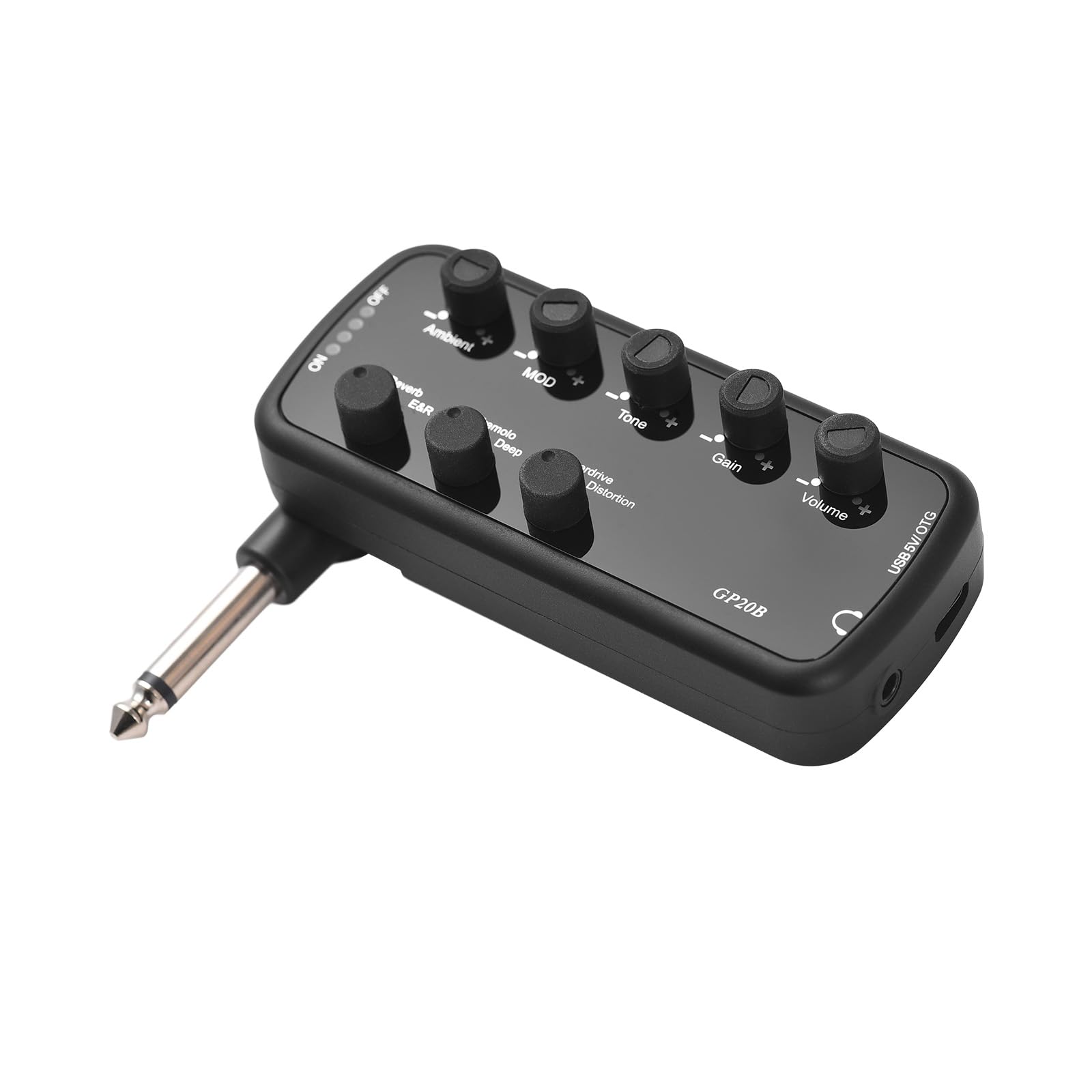 Amplificador de bajo Mini amplificador para auriculares portátil Amplificador de bajo Plug and Play para bajo eléctrico Instrumento musical 3 simulaciones de altavoz incorporado Grabación inter