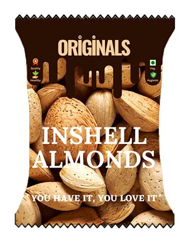 ORIGINALS Premium Inshell Almonds | Carmel | Kagzi Badam | Healthy