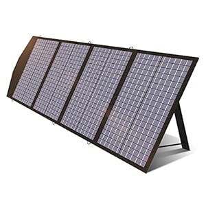 fefelike Panneau Solaire 140 W pour Générateurs Solaires, Alimentation Solaire Portable Pliable avec Béquille Réglable pour Aventure en Plein Air, Voyage en Voiture, Urgence, Batterie De Voiture 12 V