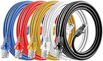 ネット　６ｍ×５ｍ Cat6 Ethernet Cable - 6ft (1.8M) 5-Pack Multi-Color, Cat6