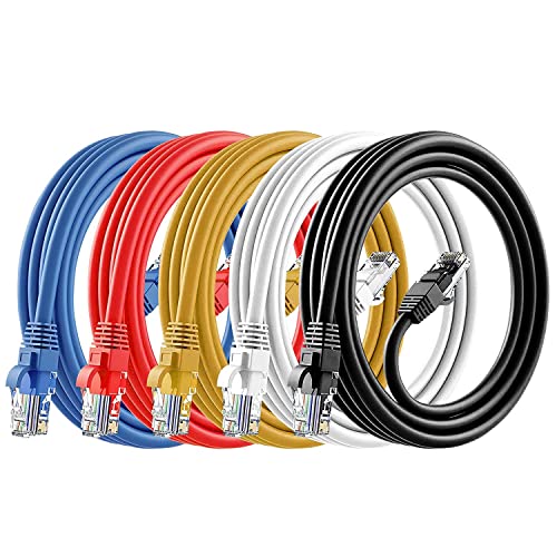 ANLINK - Cat6 Ethernet Cable - 6ft (1.8M) 5-Pack Multi-Color, Cat6 RJ45, LAN, 24AWG UTP, Network, Patch, Internet Cable - (6 feet, 5 Pack)