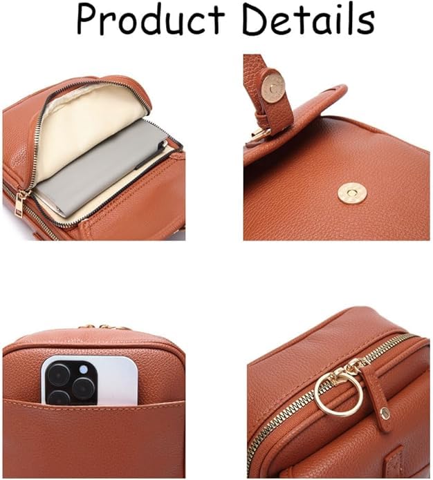 Inbuyus Vintage Large Capacity Messenger Bag, Vintage Mini Messenger Bag for Women Crossbody Purse with Card Slots4