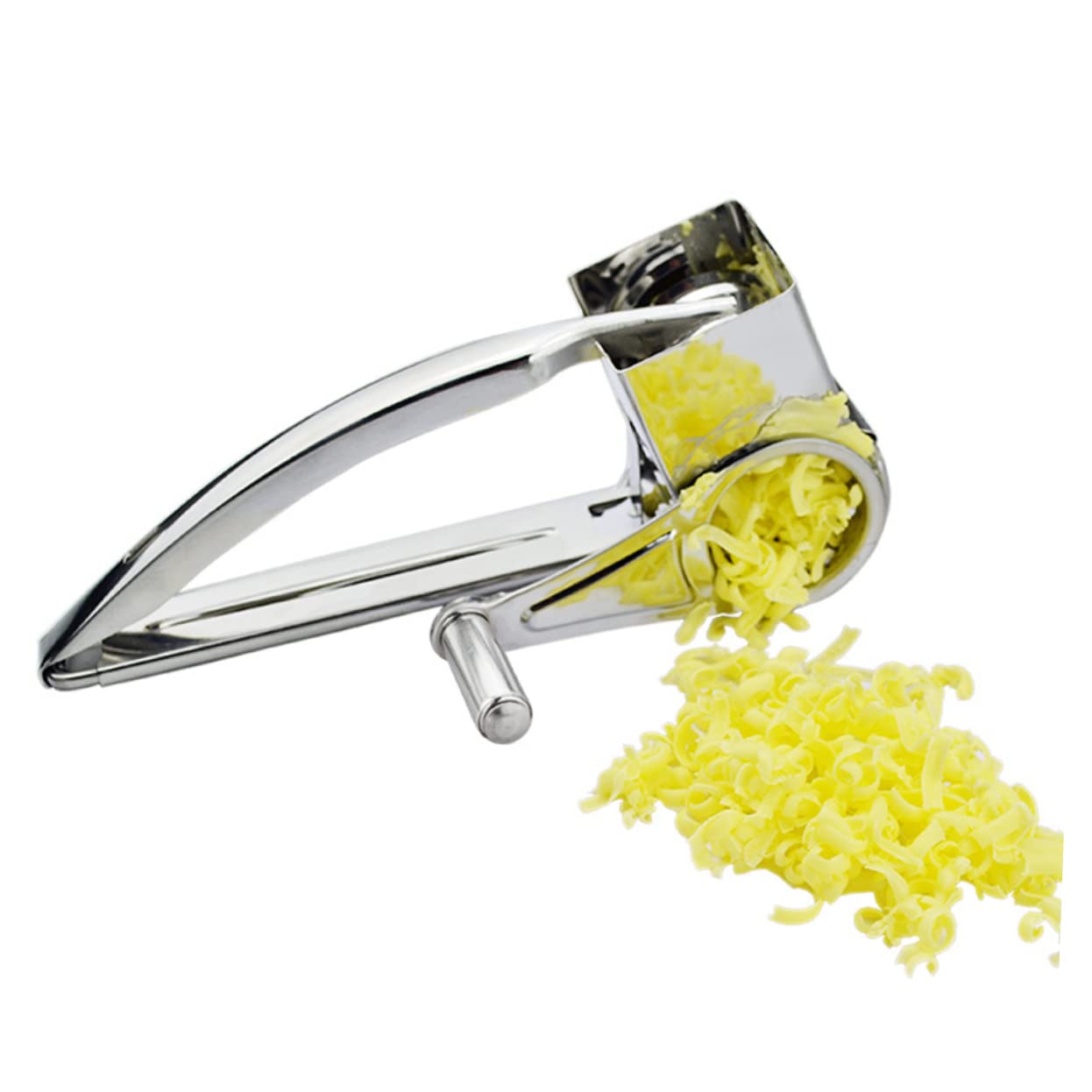 Ciieeo 5pcs Stainless Steel Rotary Cheese Shredder Set Handheld Grater with Main Grater and Planer Tools for Fine or Coarse Grating of Cheese and Vegetables