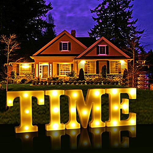 Image of LED Marquee Letter Lights, 26 Alphabet Light Up Letters Sign Perfect for Night Light Wedding Birthday Party Home Bar Decoration Christmas Lamp(White,D)