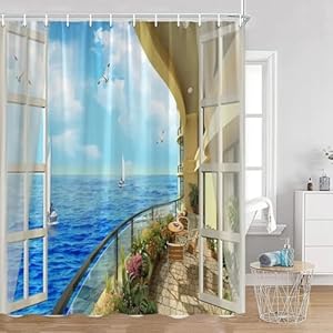 Jggxhm Krajobraz Zasłona Prysznicowa 230x180cm