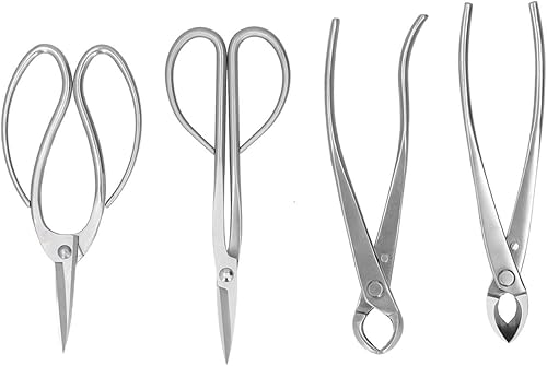 LMOLING Juego de herramientas de bonsái de acero inoxidable, cortador de perillas, tijeras de podar, tijeras de bonsái, kit de herramientas de