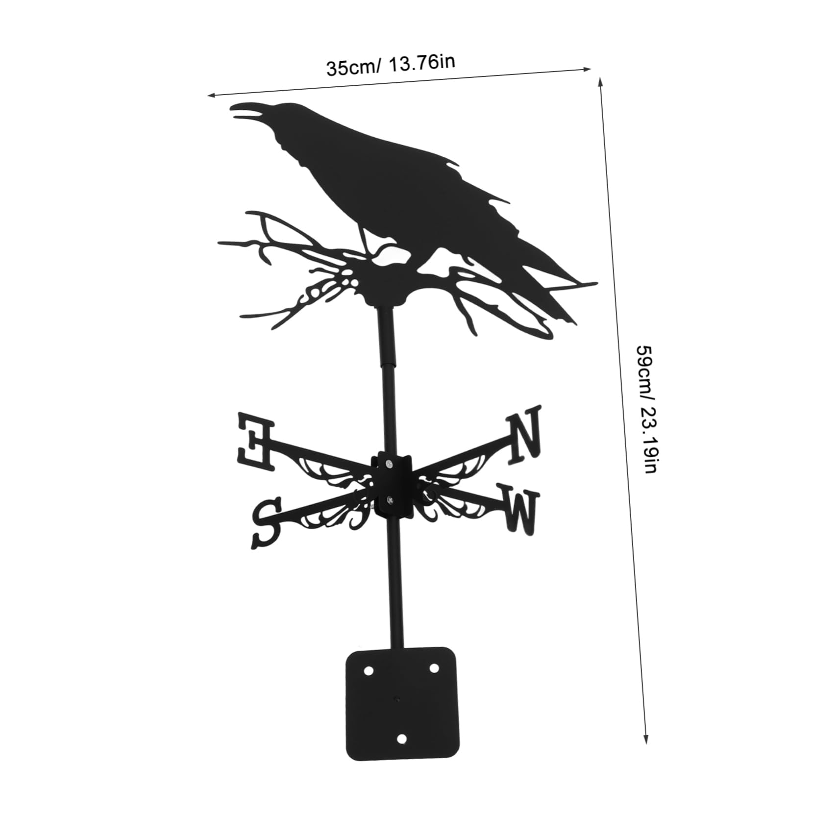 VICASKY Metal Direction Vane Windmill Arrow Weather Vane Garden Decorative Roof Mount Animal Weathervane