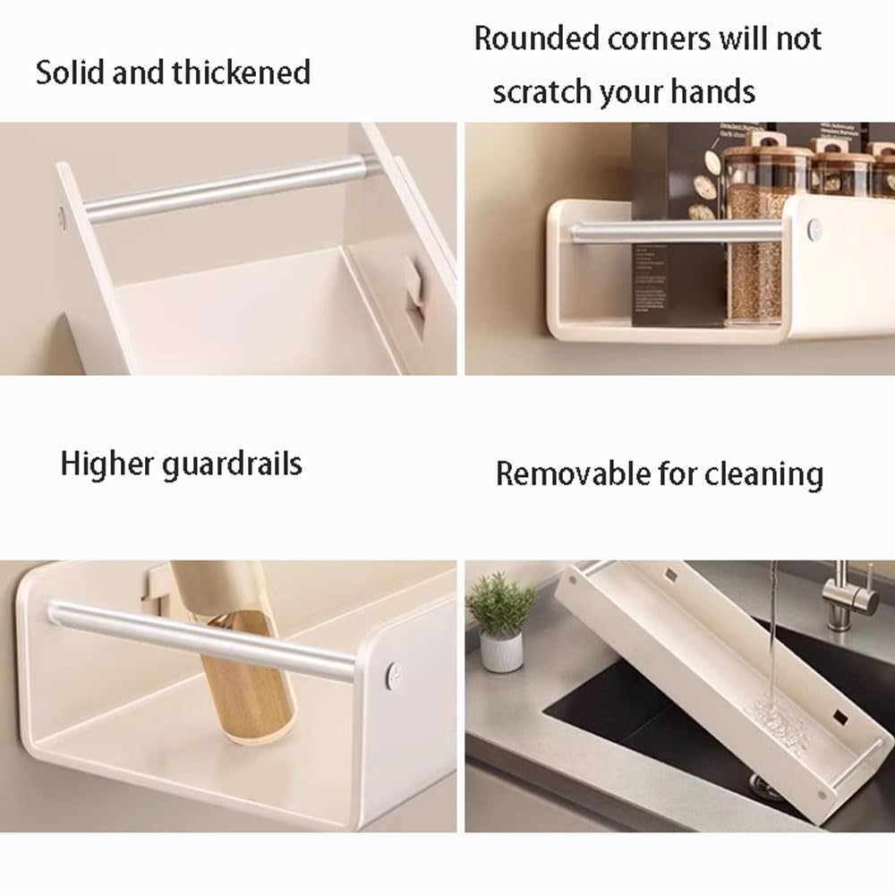Organizador de especias montado en la pared, estante de almacenamiento de 2 niveles para cocina y baño, estante versátil de despensa para condimentos y cosméticos