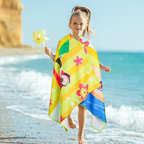 Hosuly 4 Pcs Beach Towel For Kids 60'' X 30'' Large Bath Towels Pool Towels Absorbent Quick Dry Microfiber Baby Toddler Beach Towel Cute Swim Travel Picnic Camping Towel For Boys Girls (Fruit) #TOP4