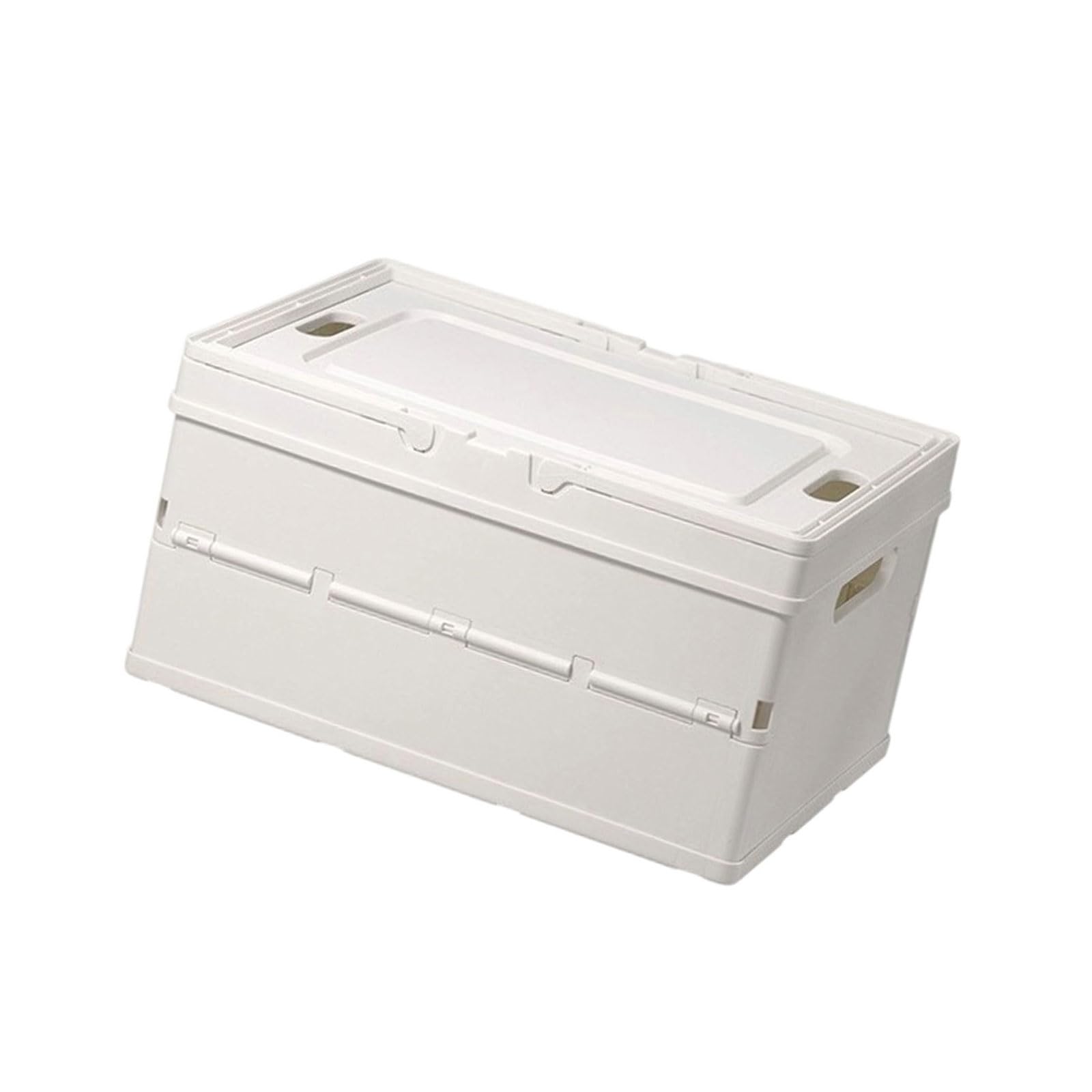 MCAOAL Storage Box with Lid, Folding Storage Bin for Closet Shelf and Household Organization with Side Handles Folding Box Closet Organizer Bin Shelf Lidded Organizer Home Flat Side