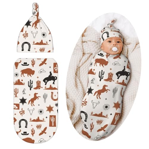 Image of Western Morden Swaddle Blanket, Soft Swaddling Blanket Baby Clothes, Western Baby Stuff