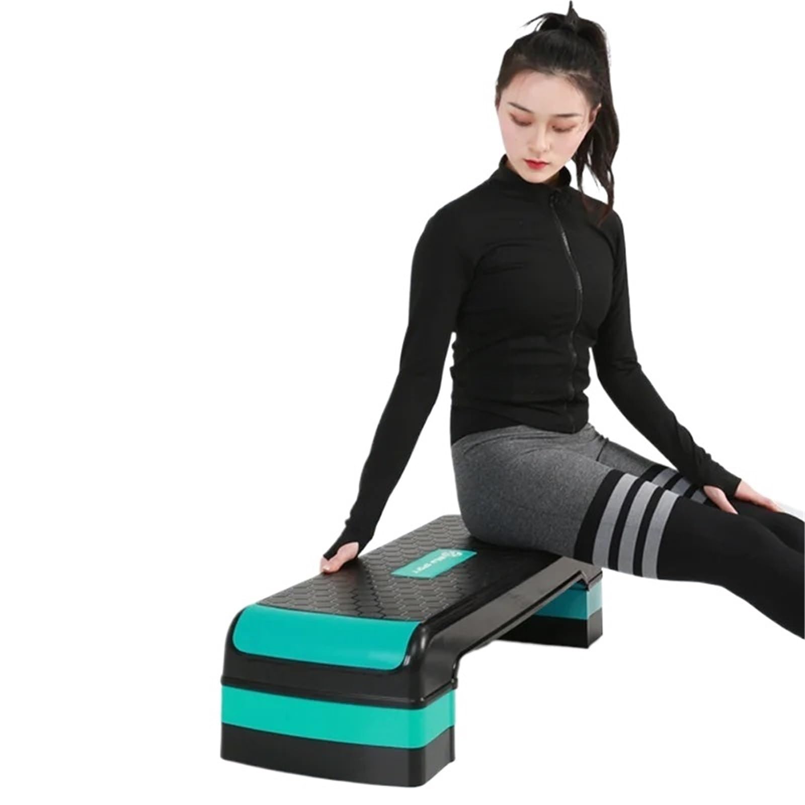 Plataforma Step Regulable Plataforma de paso aeróbico totalmente ajustable for gimnasio en casa, accesorios ejercicio físico, 2 capas, pedales Step AeróBico Ajustable
