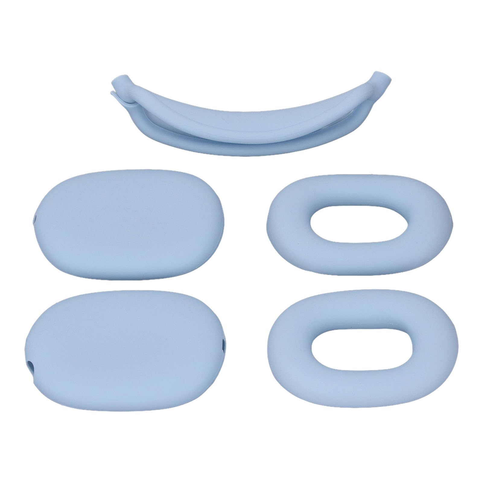 Custodia rigida per cuffie con copertura dei padiglioni auricolari in silicone, borsa protettiva da viaggio per cuffie, custodia per cuffie in EVA con funzione di spegnimento (Cielo blu)