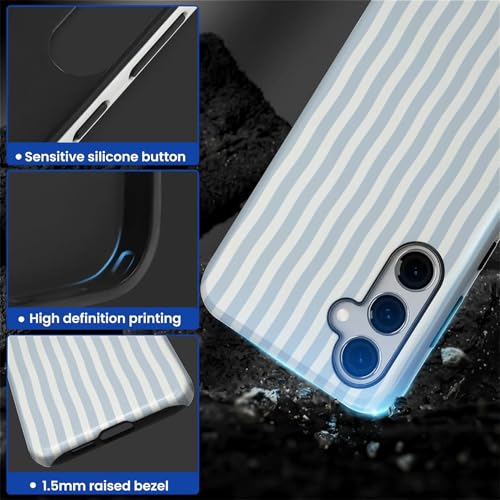 Coque Samsung S24 FE HL2 rigide évite casse écran hybride antichoc rayures bleues design