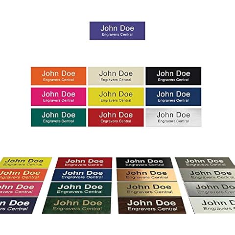 Personalized Name Tag Engraved Identification ID Badge with Pin or Magnetic Backing - Color & Size Options - Customize - (Purple/White 1x3) Cover