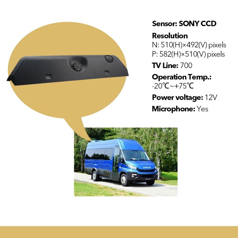 Transporter Van HD Auto Telecamera Retromarcia per VW T6 Transporter Business Car, HD Visione Notturna IR 150-170 Gradi Grandangolare Telecamera Posteriore