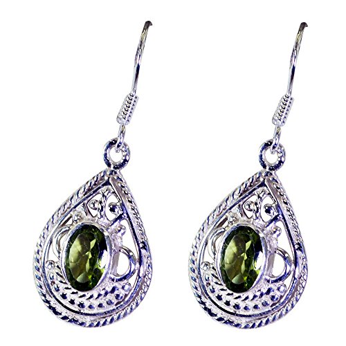 Boucles d'oreilles péridot anallergiques en argent contre irritations - 2