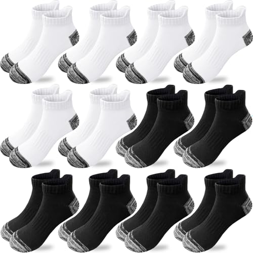 Bemeol Boys Socks 12 Pairs Boy Ankle Socks Kids Athletic Cotton Sports Low Cut Casual Sock