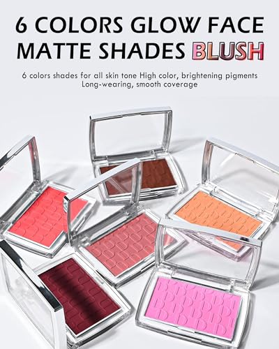 Lestpola Powder Blush Palette, Matte Powder Makeup Blush For Cheeks, Natural Glow Face Blush Contour Palette thumb #3