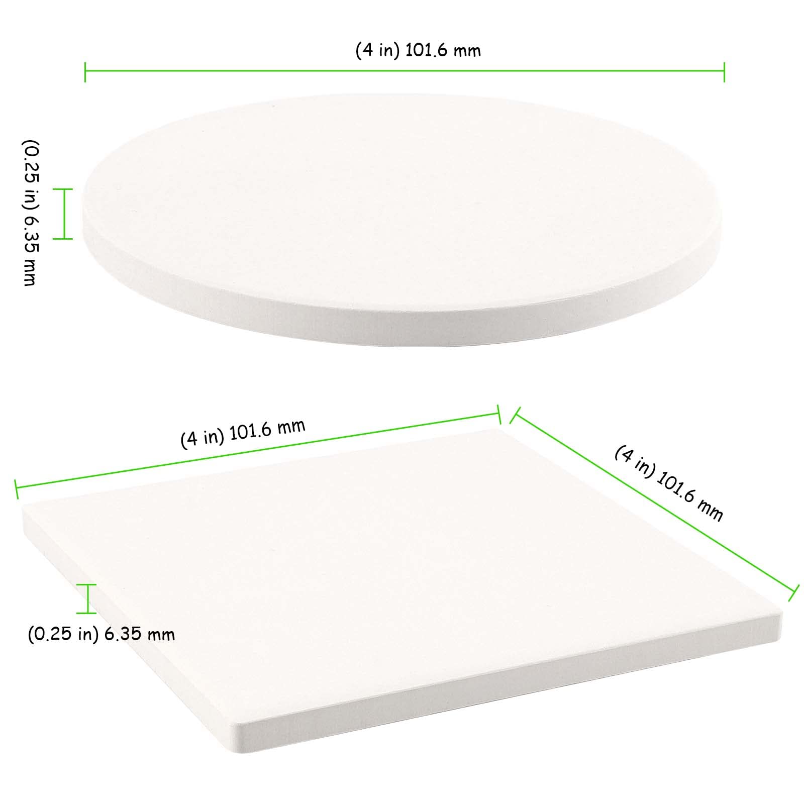 Confezione da 48 sottobicchieri in ceramica vuoti da 10,2 cm, con supporto in sughero, sottobicchieri in ceramica per pittura, artigianato fai da te e decorazioni