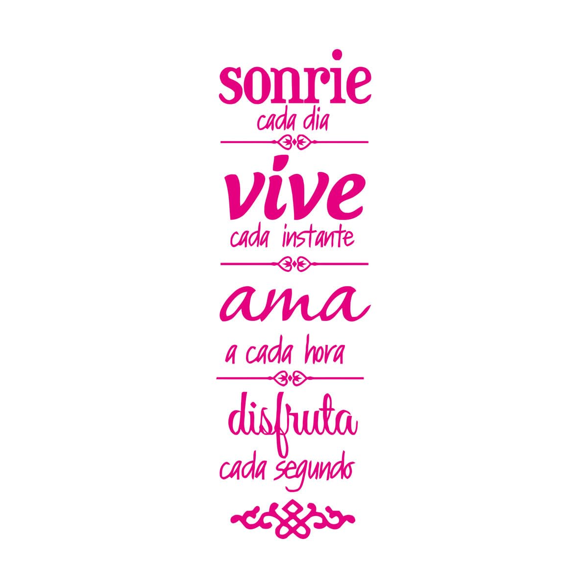 Wall Vinyl Sticker Decor Sonrie CADA Dia Vive Smile Every Day in Spanish Life 21x65.2cm Art Mural Painting Small Rosered