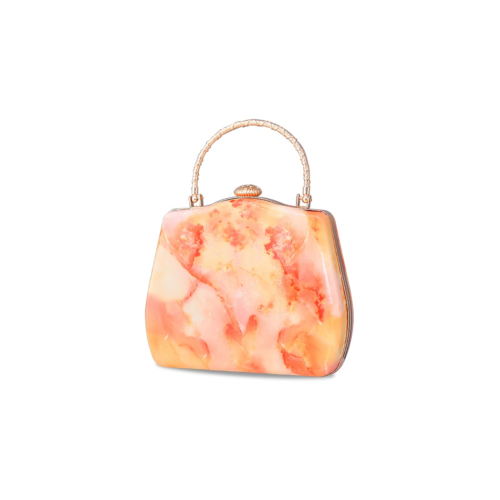 Bolso de Noche para Mujer Clutch de Mármol Elegante Bolso de Hombro Bolso de Boda Bolsa de Noche Bolsos Bandolera Cartera de Mano para Fiesta de Graduación Boda Banquete Naranja