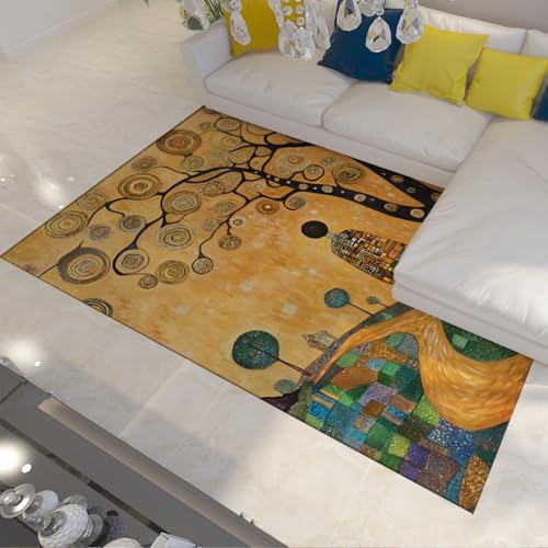 Tapis Bohème Abstrait 60x90cm lavable et moquette poil bas pour salon et couloir - 3