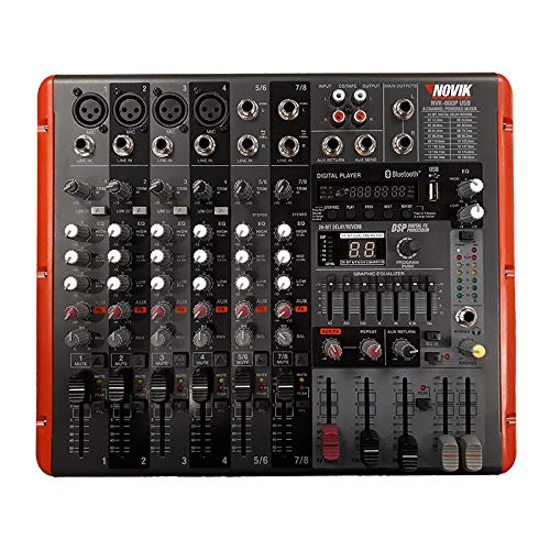 Buy NOVIK NEO Mixer NVK 800P Usb 8 Channel Powered Mixer, Bluetooth, Direct USB MP3 , WAV and