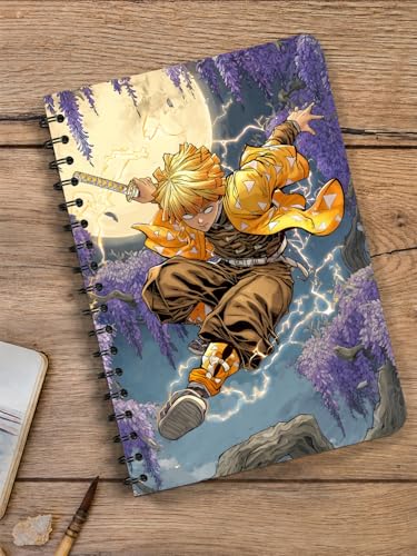 Image of ComicSense.xyz Anime Sketchbook Thunder Warrior, Thunder Breathing Printed A5 Spiral Drawing Sketch Book Unruled for Kids Students Gift (Pack of 2)