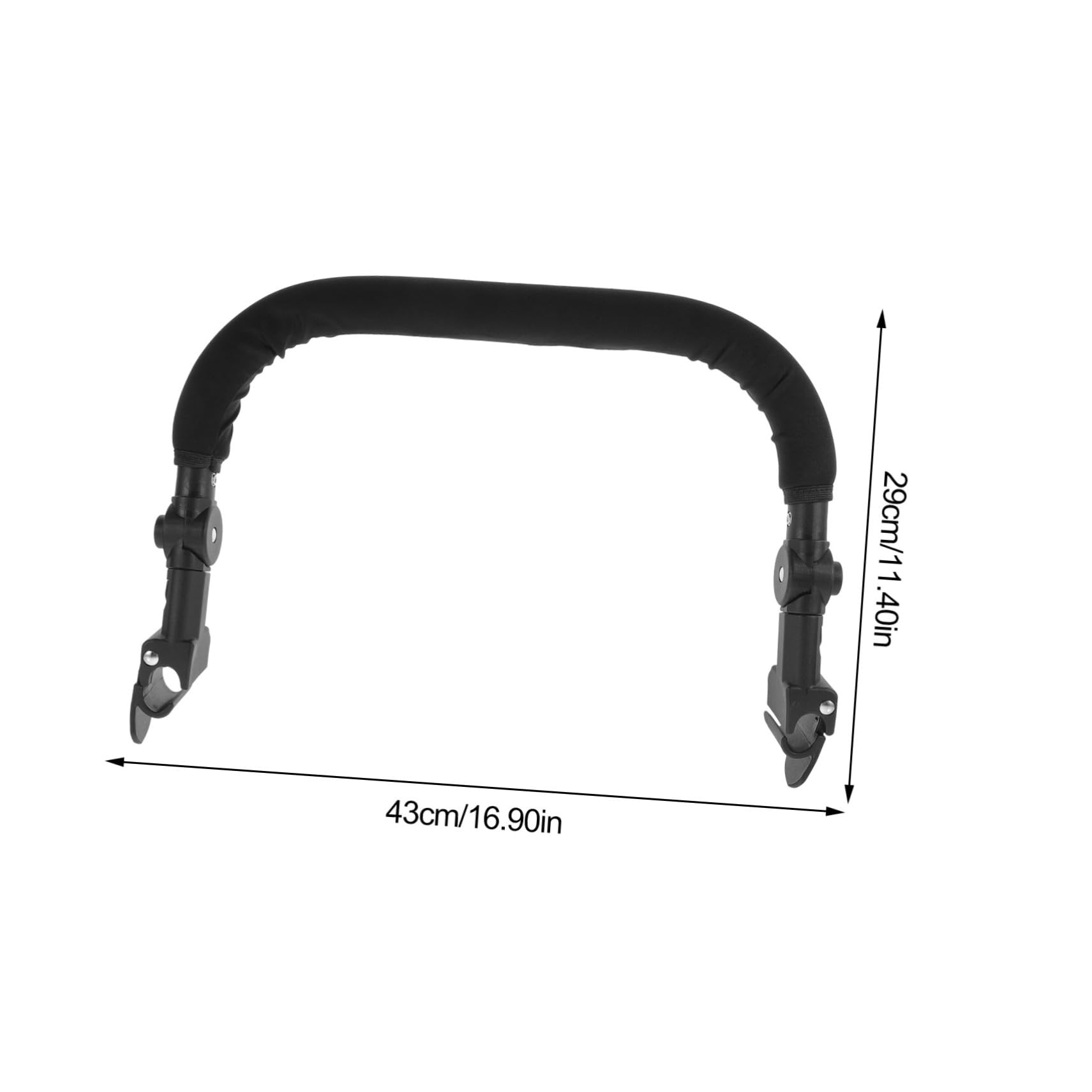 Genérico accesorios para cochecito doble travesaño de cochecito ajustable Manillar de cochecito de bebé Accesorios para barandilla de cochecito de bebé travesaño del cochecito de Black