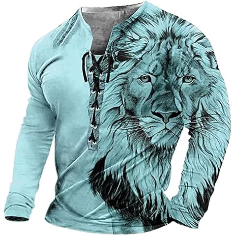 INDIRAN Men's Distressed V-Neck Long Sleeve T-Shirt Cover