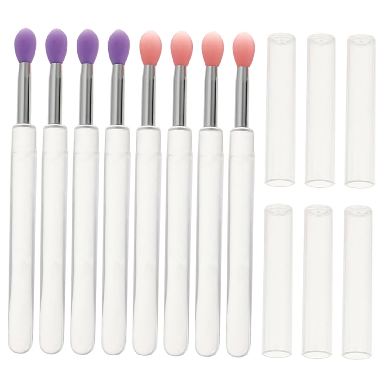 FOMIYES 6pcs Silicone Lip Mask Brush Kit Includes Lipstick Lip Gloss Eyeshadow Applicators Compact Travel-friendly
