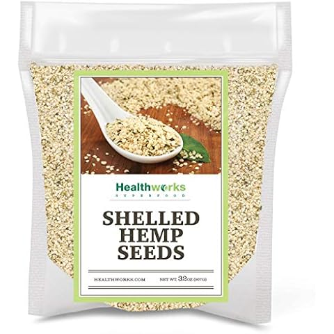 Healthworks Shelled/Hulled Hemp Seeds Canadian (32 Ounces / 2 Pound) | Premium & All-Natural | Contains Omega 3 & 6, Fiber and Protein | Packaging May Vary Cover