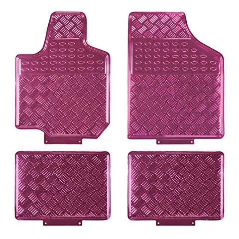 August Auto All Weather Aluminum Universal Fit Car Floor Mats Fit for Sedan, SUVS, Truck and Vans Set of 4 (Pink) Cover